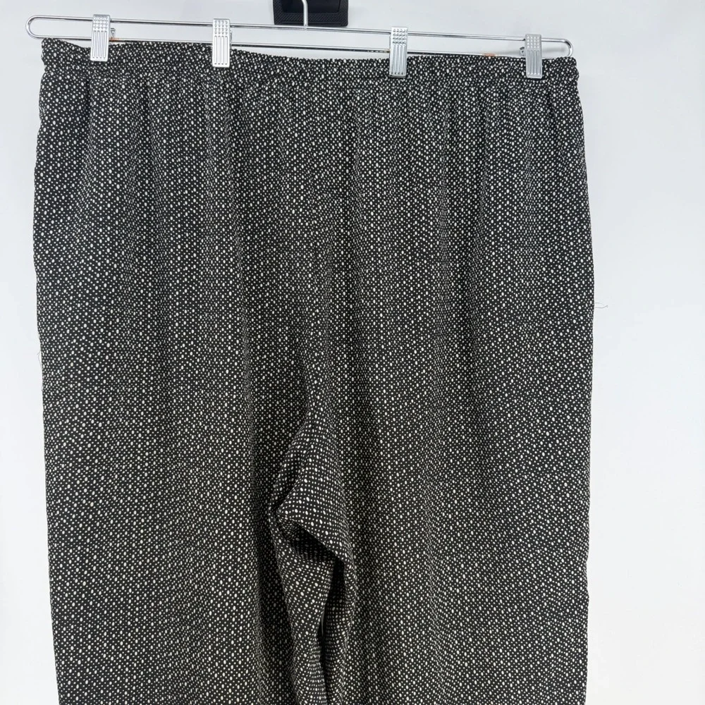 Alfred Dunner Pants Women 26W‎ Black Polka Dot Elastic Waist Drawstring Business